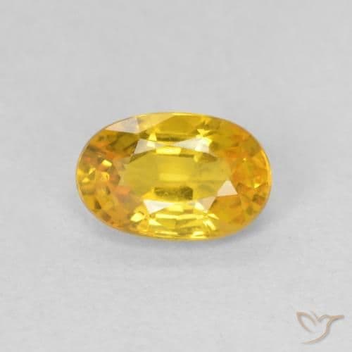 0.62ct Natural Golden-Orange Sapphire, Oval Cut, 6x3.9 mm
