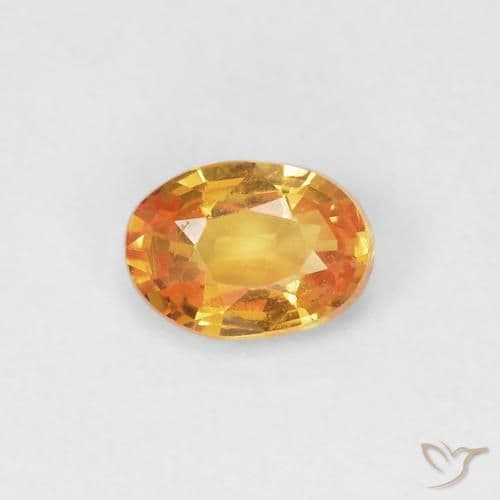 0.55ct Natural Orange-Gold Sapphire, Oval Cut, 5.5x4 mm