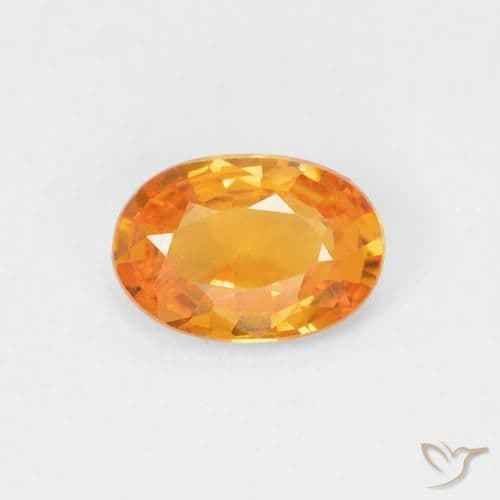 0.51ct Natural Bright Orange Sapphire, Oval Cut, 6.1x4.2 mm