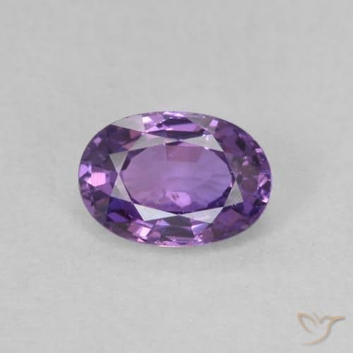 0.65ct Medium Dark-Purple Sapphire, Oval Cut, 5.9x4.1 mm
