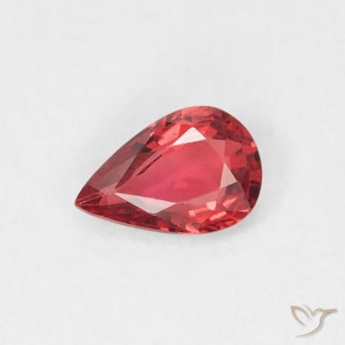0.45ct Natural Orange Sapphire, Pear Shape, 6.2x4.1 mm