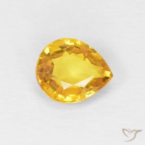 0.88ct Natural Golden Sapphire, Pear Shape, 6.1x5.2 mm