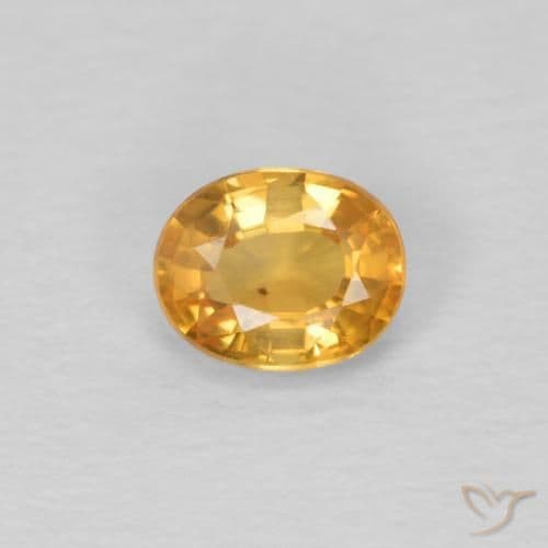 0.51ct Natural Orange-Gold Sapphire, Oval Cut, 5.1x4.1 mm