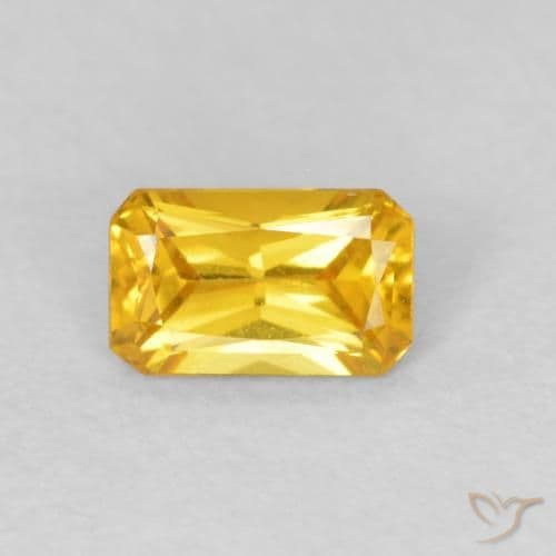 0.38ct Natural Golden Sapphire, Emerald Cut, 5.1x3.2 mm
