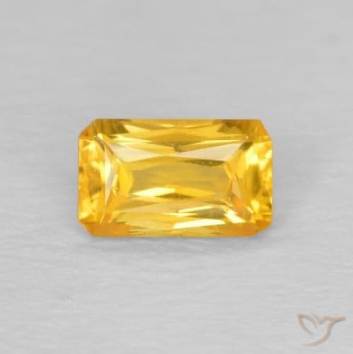 0.36ct Natural Golden Sapphire, Emerald Cut, 5.2x3.1 mm