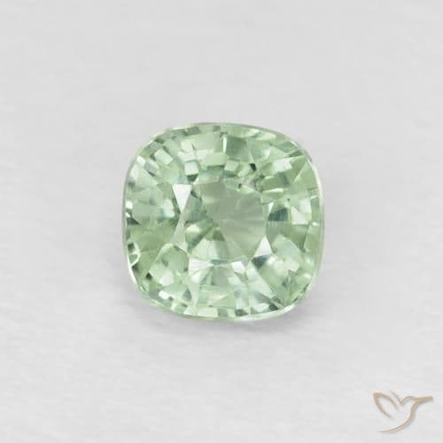 0.54ct Light Sea Green Sapphire, Cushion Cut, 4.2x4.1 mm