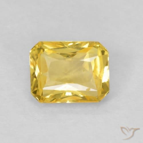 0.51ct Natural Deep Yellow Sapphire, Emerald Cut, 5.1x4 mm