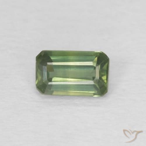 0.40ct Light Forest Green Sapphire, Emerald Cut, 5.1x3.1 mm