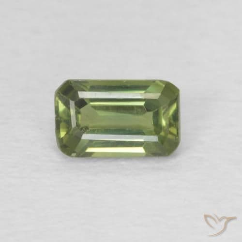 0.44ct Yellowish Green Sapphire, Emerald Cut, 5.1x3.2 mm