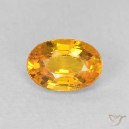 0.68ct Natural Deep Orange-Gold Sapphire, Oval Cut, 6x4.2 mm