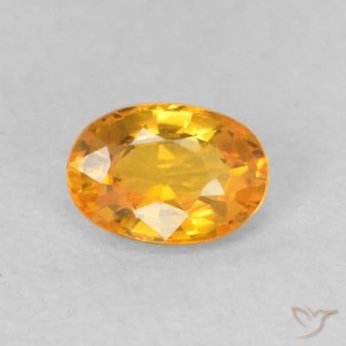 0.67ct Natural Medium Orange Sapphire, Oval Cut, 6x4.3 mm