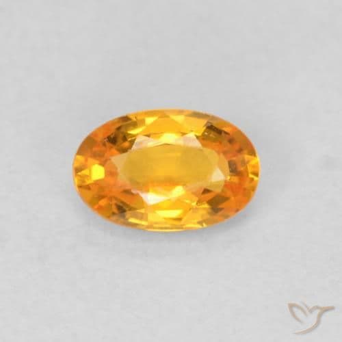 0.54ct Natural Bright Orange Sapphire, Oval Cut, 5.9x3.9 mm