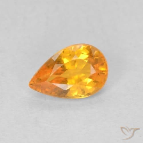 0.56ct Bright Orange Sapphire, Pear Shape, 6.2x4.1 mm