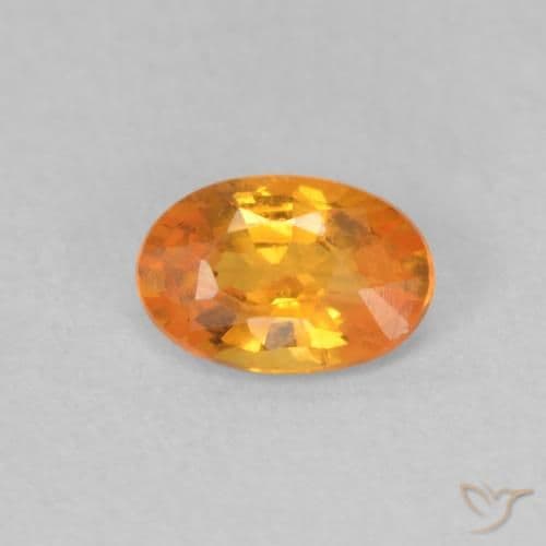 0.55ct Natural Bright Orange Sapphire, Oval Cut, 6x4 mm