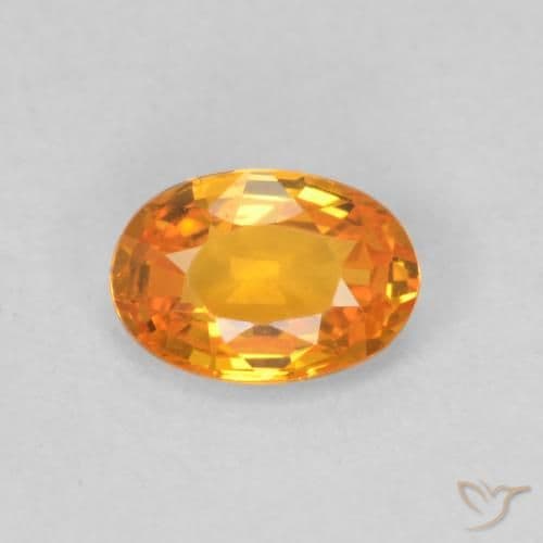 0.60ct Natural Apricot Orange Sapphire, Oval Cut, 6.1x4.2 mm