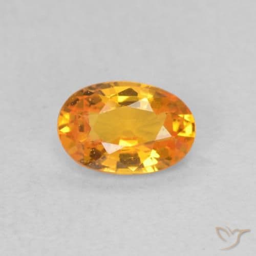 0.53ct Natural Bright Orange Sapphire, Oval Cut, 5.8x3.9 mm