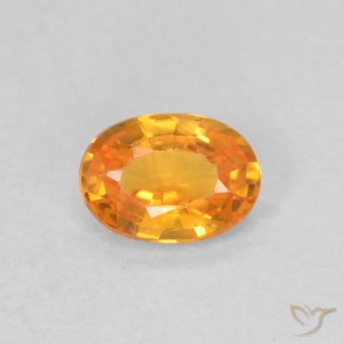 0.55ct Natural Bright Orange Sapphire, Oval Cut, 5.8x4.1 mm