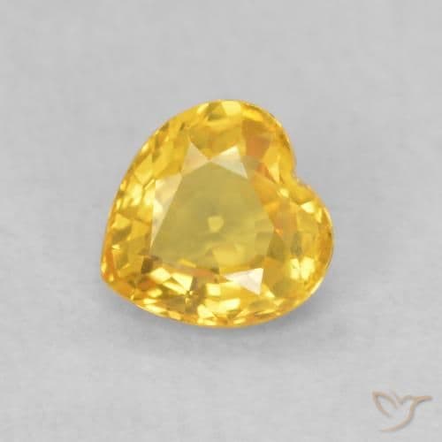 0.44ct Medium Golden Sapphire, Heart Shape, 4.6x4.5 mm