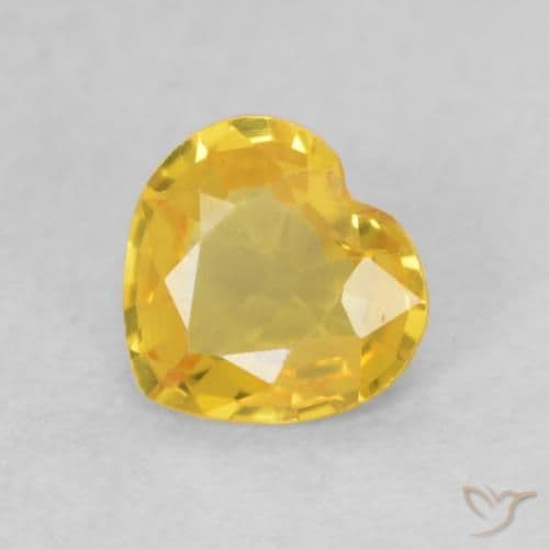 0.39ct Golden-Orange Sapphire, Heart Shape, 4.9x4.7 mm