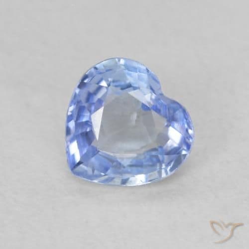 0.50ct Natural Pastel Blue Sapphire, Heart Shape, 4.9x4.7 mm