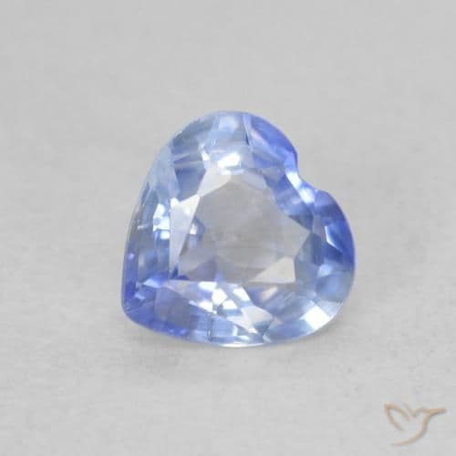 0.54ct Natural Pastel Blue Sapphire, Heart Shape, 5x4.9 mm