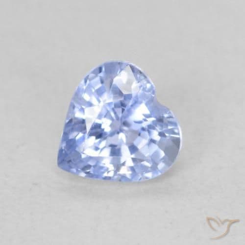 0.49ct Natural Pastel Blue Sapphire, Heart Shape, 4.7x4.7 mm