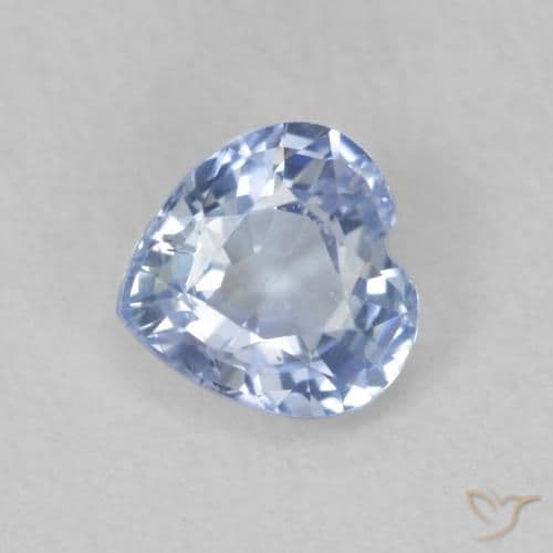 0.57ct Light Baby Blue Sapphire, Heart Shape, 4.9x4.9 mm