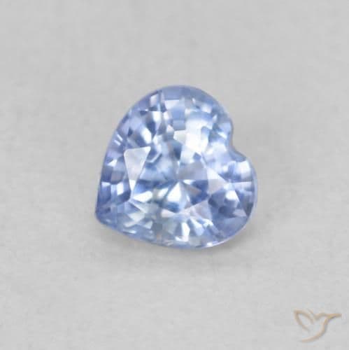 0.36ct Natural Pastel Blue Sapphire, Heart Shape, 4.1x4.1 mm