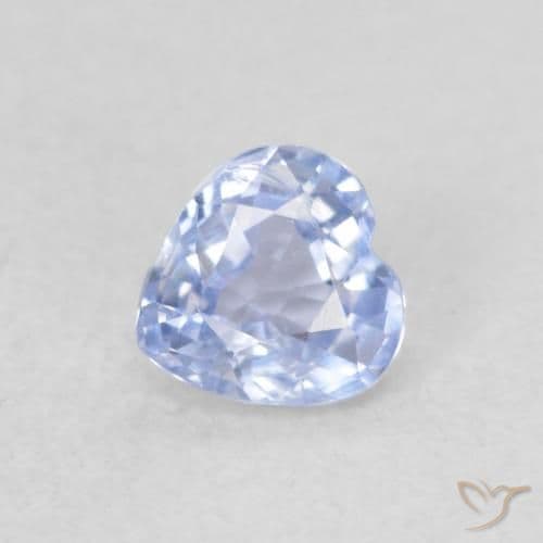 0.36ct Natural Pastel Blue Sapphire, Heart Shape, 4x4 mm