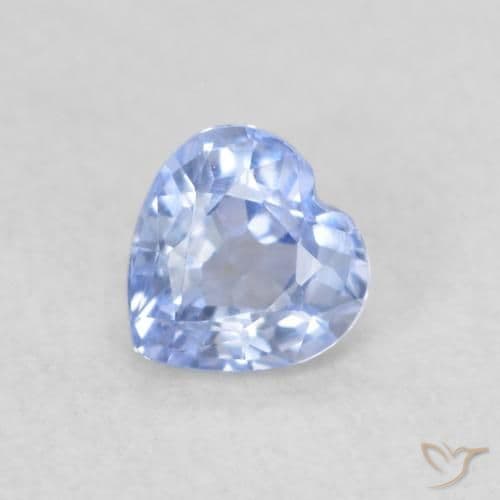 0.35ct Natural Pastel Blue Sapphire, Heart Shape, 4.1x4.1 mm
