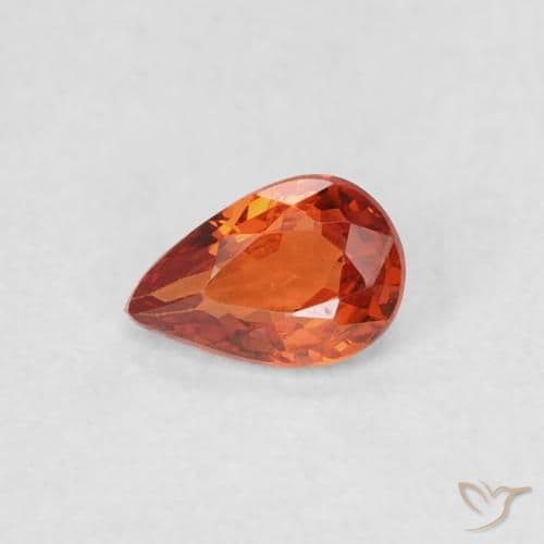 0.39ct Reddish Orange Sapphire, Pear Shape, 5.5x3.6 mm