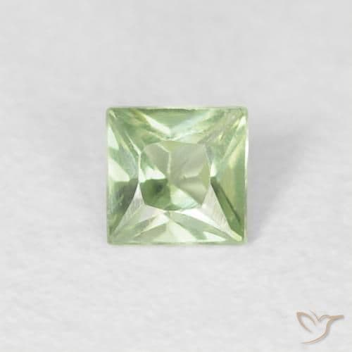 0.18ct Natural Very Light Green Sapphire, Square, 3.1x3 mm