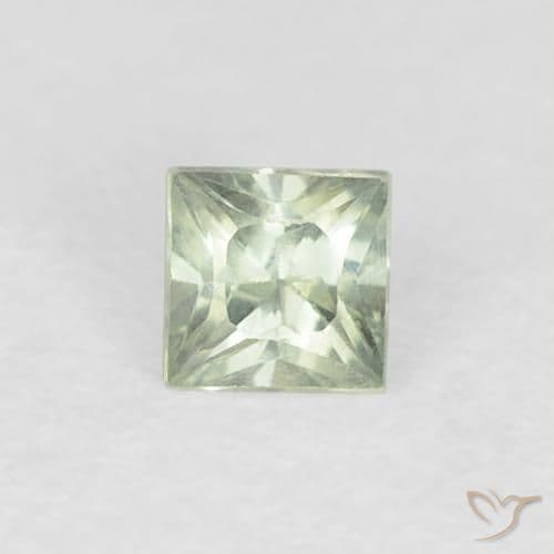 0.21ct Natural Light Sage Green Sapphire, Square, 3.1x3 mm