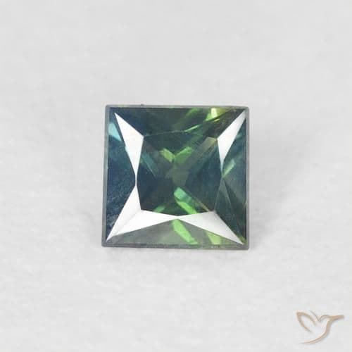 0.28ct Natural Medium Green Sapphire, Square, 3.5x3.5 mm