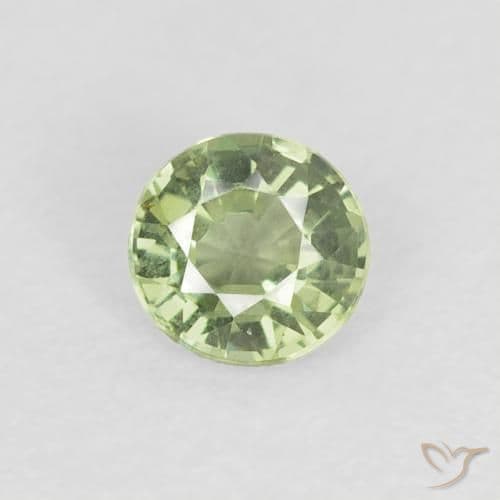 0.41ct Very Light Sage Green Sapphire, Round Cut, 4.31 mm