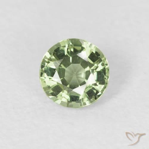 0.42ct Natural Light Sage Green Sapphire, Round Cut, 4.23 mm