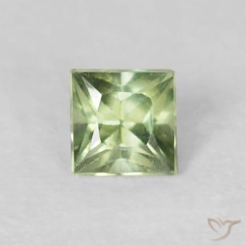 0.21ct Natural Medium Green Sapphire, Square, 3x3 mm