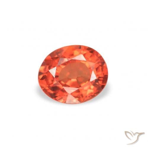 0.38ct Natural Reddish Orange Sapphire, Oval Cut, 4.7x3.9 mm