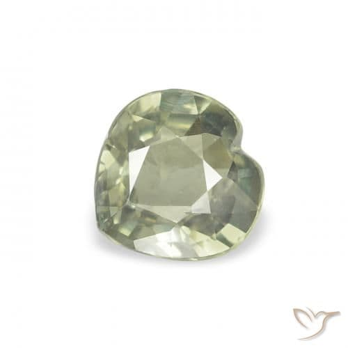 0.55ct Natural Grayish Green Sapphire, Heart Shape, 5.1x5 mm
