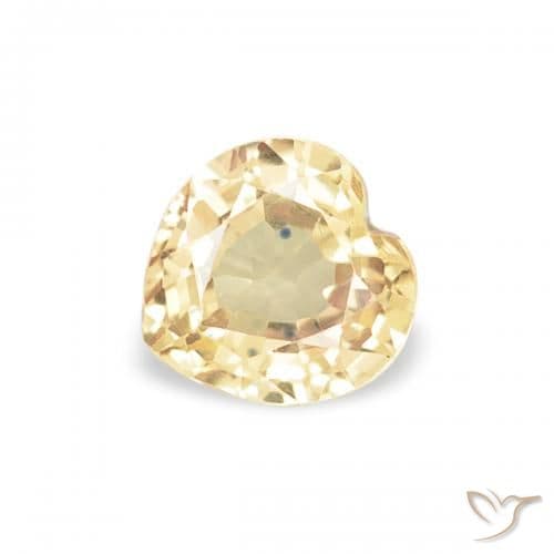 0.43ct Light Yellow Sapphire, Heart Shape, 4.5x4.5 mm