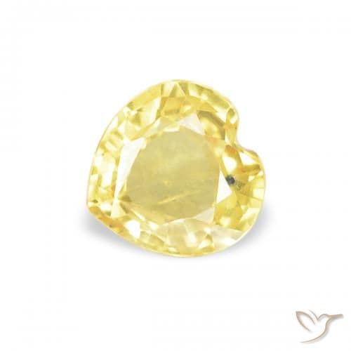 0.41ct Light Yellow Sapphire, Heart Shape, 4.6x4.6 mm